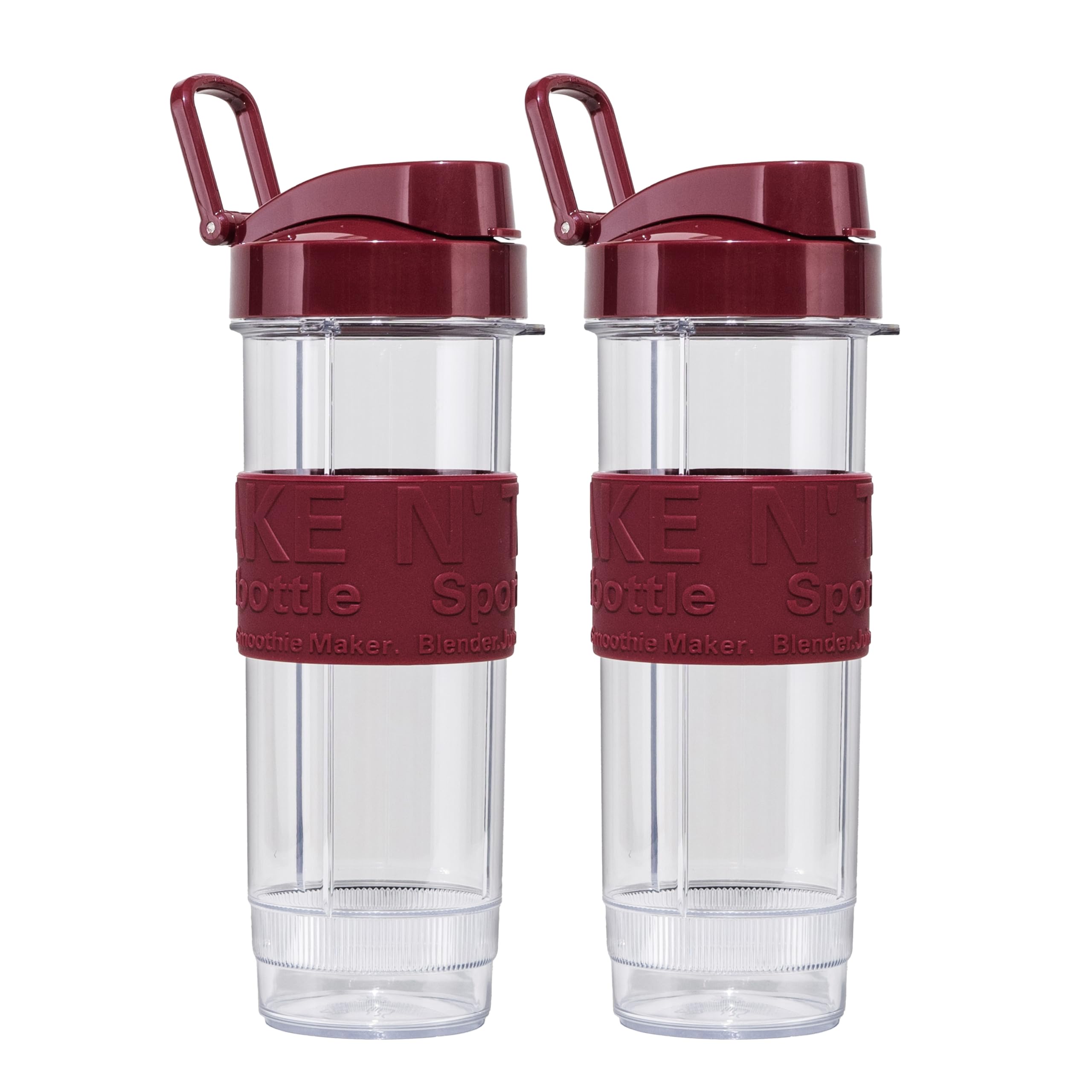 XSQUO Useful Tech Lot de 2 bouteilles Shaker de 570 ml avec couvercle et poignée, anti-goutte, sans BPA, compatibles avec les smoothies, les protéines, compatibles avec mixeur Shake & Go