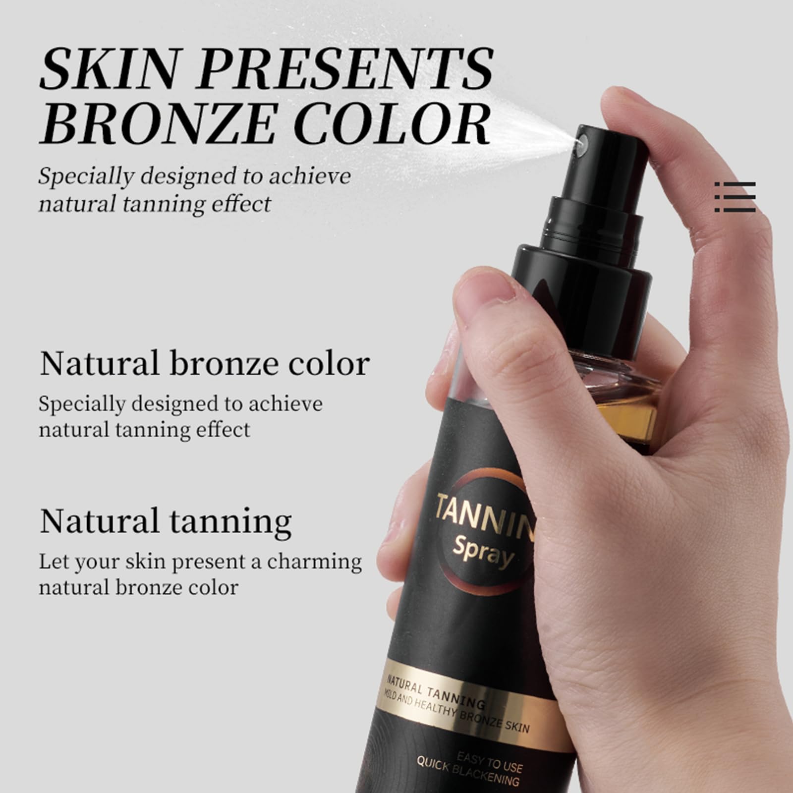 Samoopalacz do pielęgnacji skóry 120 ml - Naturalna mgiełka nawilżająca zapewniająca progresywną i równomierną opaleniznę, wodoodporna, z organicznymi olejkami do odżywionej i nawilżonej skóry