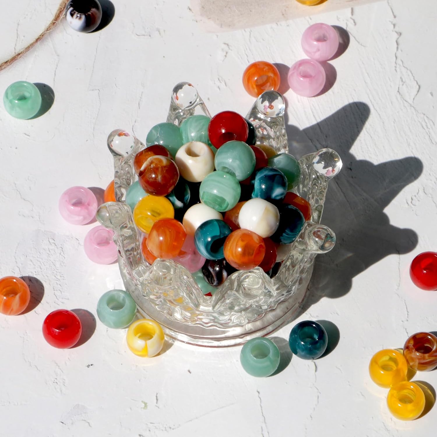 160pcs 12mm Plastics Acrylic Large Hole Cloud Pop Beads Mix Color Large Hole Hair Beads Bracelet (Hole:5.5mm)