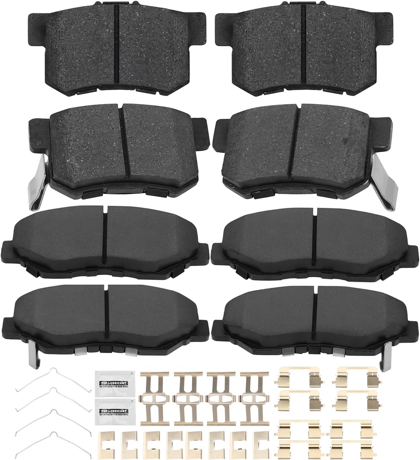 D914 D537 Front and Rear Ceramic Brake Pads Compatible for Acura ILX 2013-2015,Honda Civic 2012-2015,Honda Accord 2003-2007,Automotive Replacement Disc Brake Pads Set 8PCS