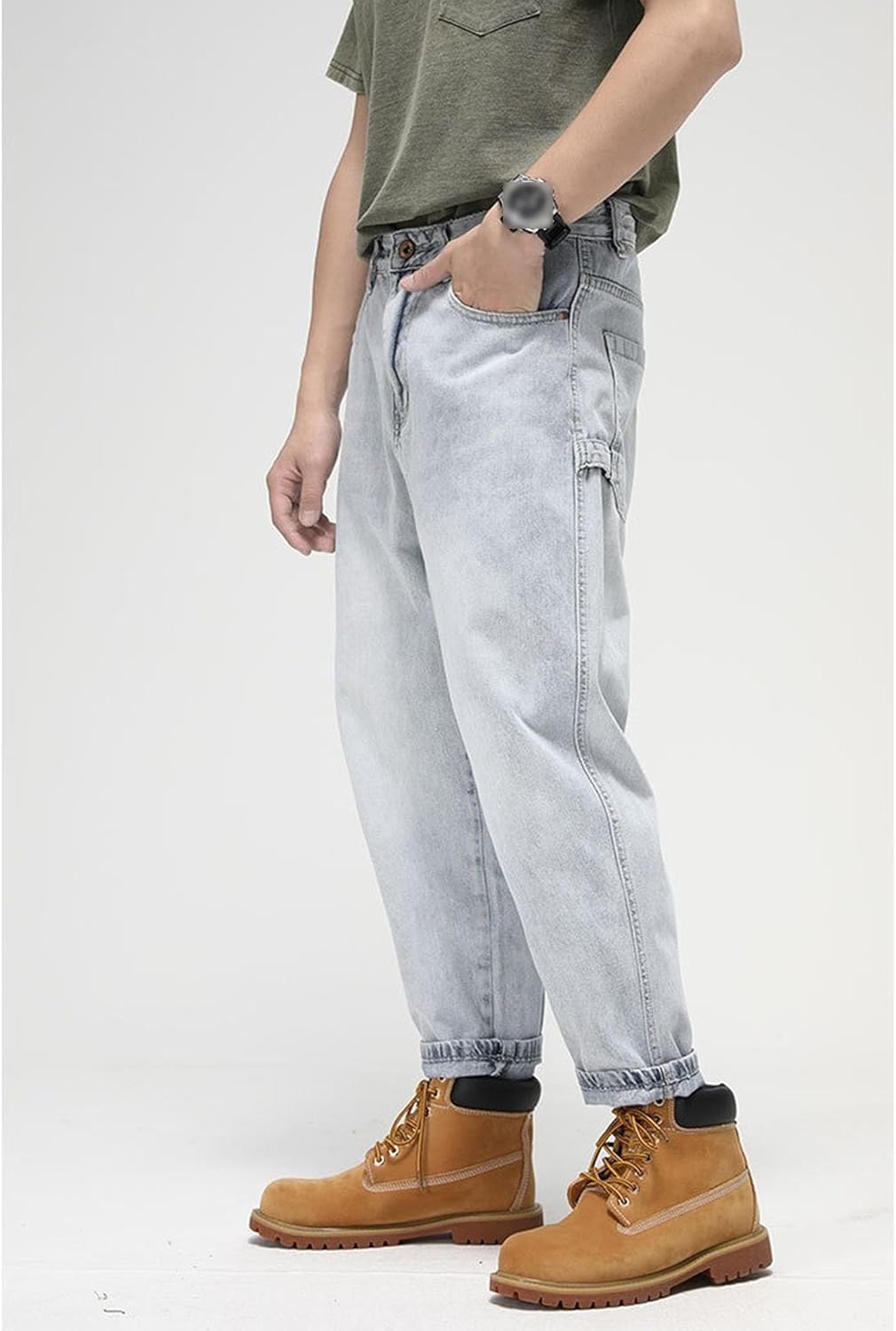 Men's Bootcut Denim Pants Relaxed Fit Tapered Jeans Pant Regular-fit Classic Retro Jean Trouser
