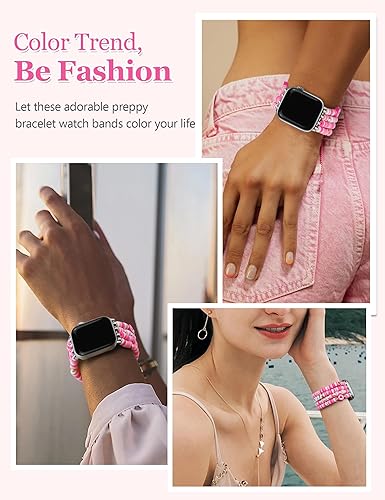 Miniatura 5 de Pulsera de cuentas compatible con Apple Watch Band de 1.496 pulgadas, 1.575 pulgadas, 1.614 pulgadas, 1.654 pulgadas, 1.732 pulgadas, 1.772