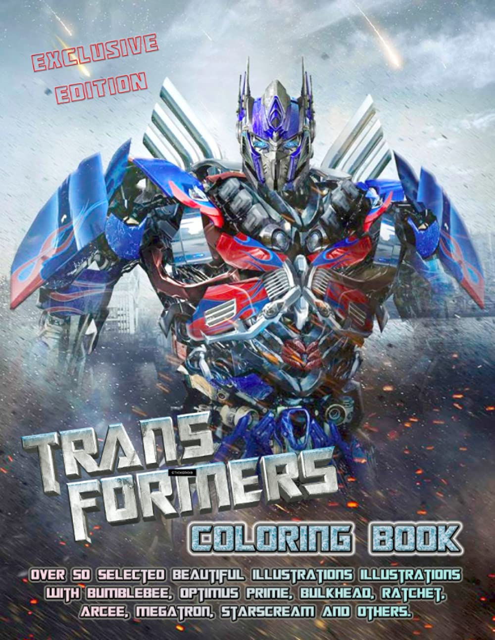 Coloring Book Transformers Exclusive Edition Over 50 Selected Beautiful ...