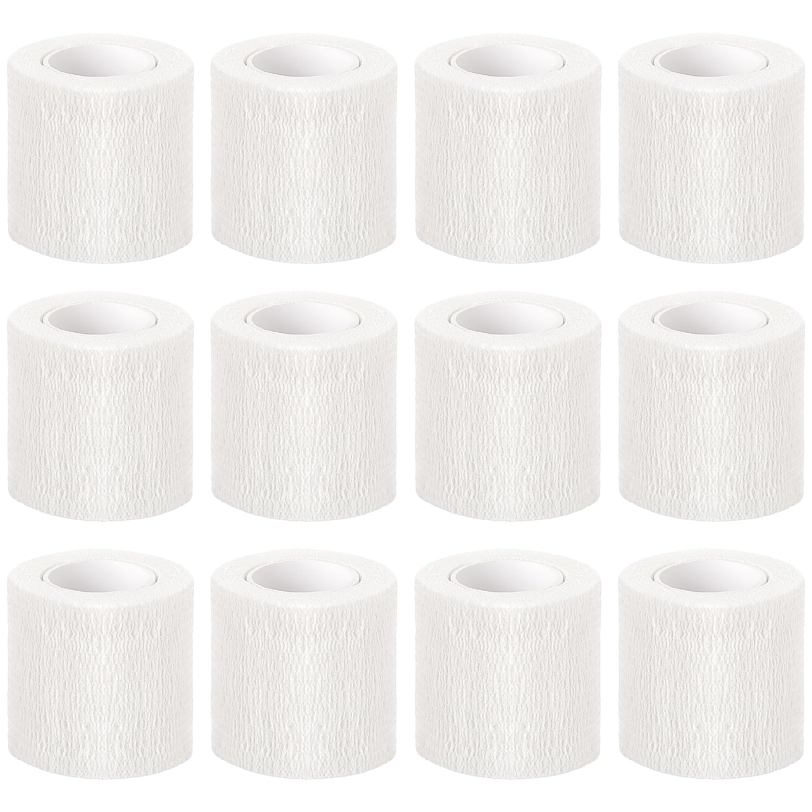 12 Pieces Self Adhesive Bandage Wrap Tape Stretch Self Adherent Cohesive Toe Tape for Sports Wrist Ankle 5