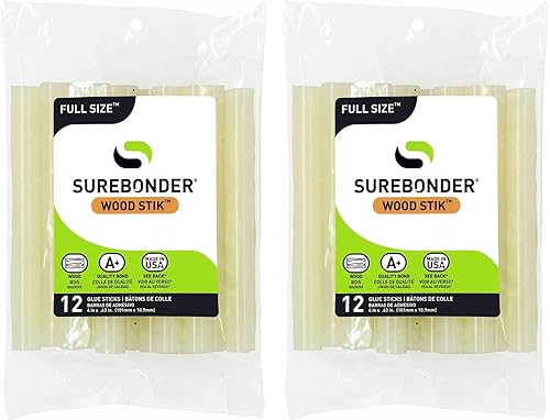 Miniatura 8 de Surebonder WS-12 - Barra de pegamento caliente de madera de tamaño completo de 4 pulgadas, paquete de 12