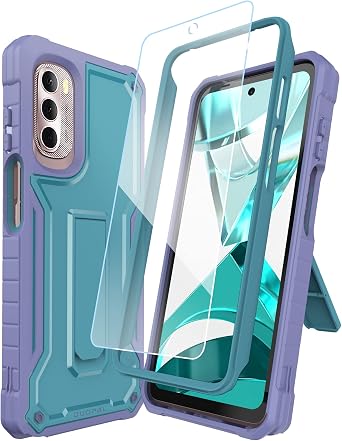 for Motorola g Stylus 4G 2022 Case, Military Grade Protection Shockproof Case with Tempered Glass HD Screen Protector and Kickstand Compatible with Moto g Stylus 4G 2022 Phone 6.8 Inch Blue