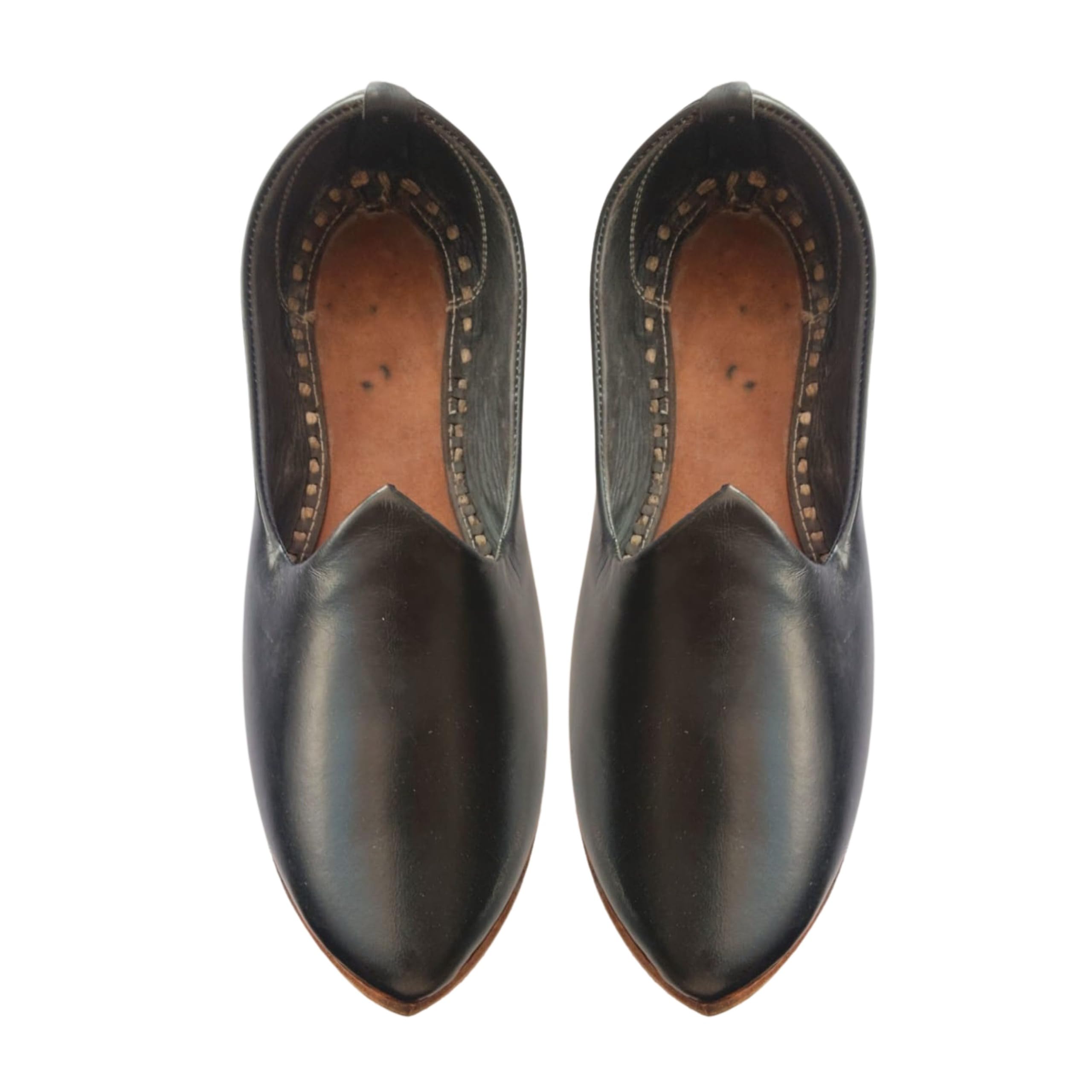 ABH Men's Traditional Ethnic Nagra | Classic Design Mojaris Jutti | Desi Nagra | Handmade Nagra Jutti | Upper and Sole Leather - Black-picture-50