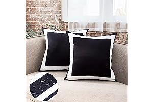 18"x18" Black and White Waterproof Summer Porch Pillows, Set of 2