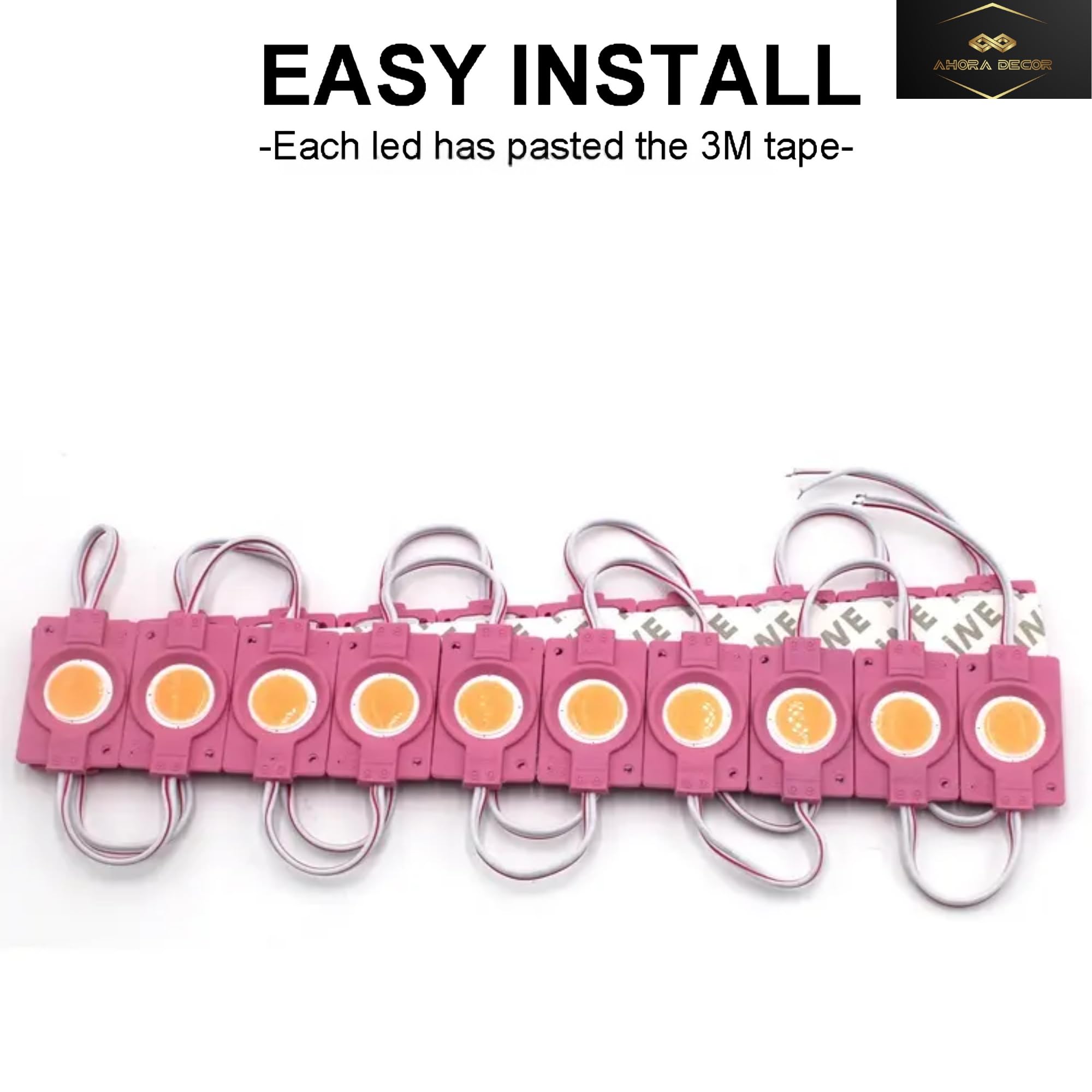 AHORA DECOR – 20 Pieces 12V DC 2.4W Coin LED Light Module – Waterproof & Energy-Efficient LED Bulb for Home, Temple, Car, Bike, DIY Projects & Signboards (Pink) - Image 8 thumbnail