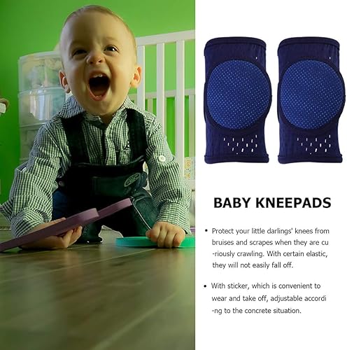 Miniatura 7 de EXCEART Rodilleras para niños pequeños, rodilleras antideslizantes para bebés, rodilleras para bebés, rodilleras ajustables, protector de gateo,