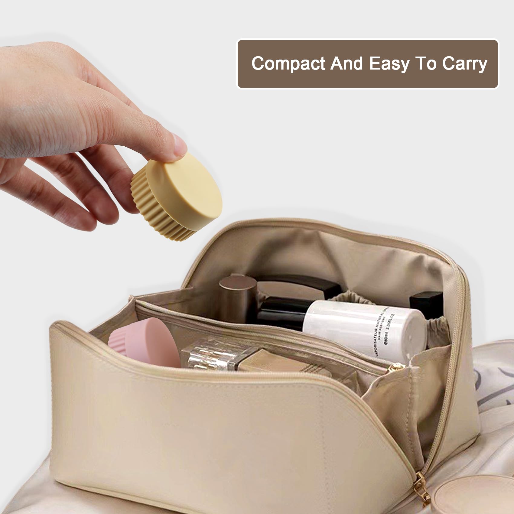 Set 6 Contenitori Viaggio 20ml Con Coperchio – Mini Barattoli Per Cosmetici, Creme E Lozioni – Inclusi 2 Cucchiai – Colori Assortiti - 3