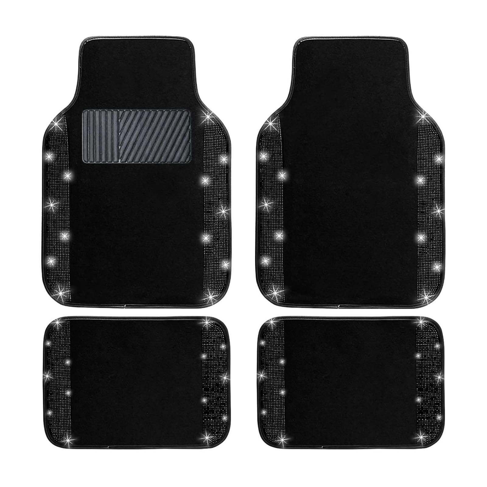 LKILFUWX for BYD Dolphin Surf dal 2025 Car Mats Rhinestone Car Floor Mats Bling Sparkly Diamond Car Carpets Full Set Non Slip Waterproof Luxury 4Pcs,A