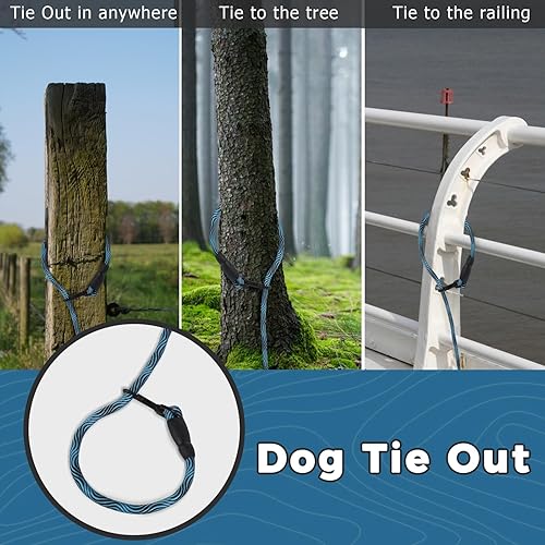 Miniatura 5 de Correa larga para perro, cordón de control de amarre, correa de entrenamiento para perros de 16 pies/30 pies/50 pies/100 pies, correa resistente