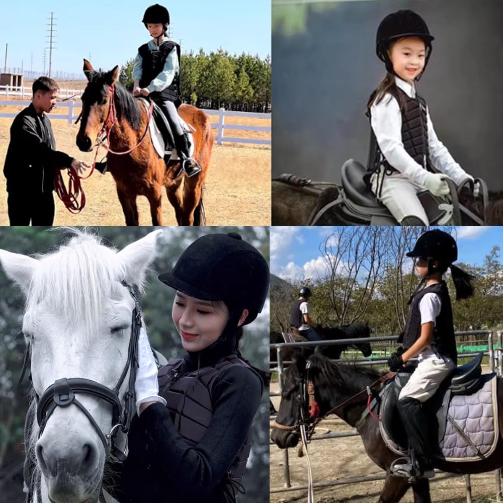 Children Horse Riding Hat, Adult Lightweight Velvet Equestrian Hat Equestrian Equipment for Protect the Head — view 5