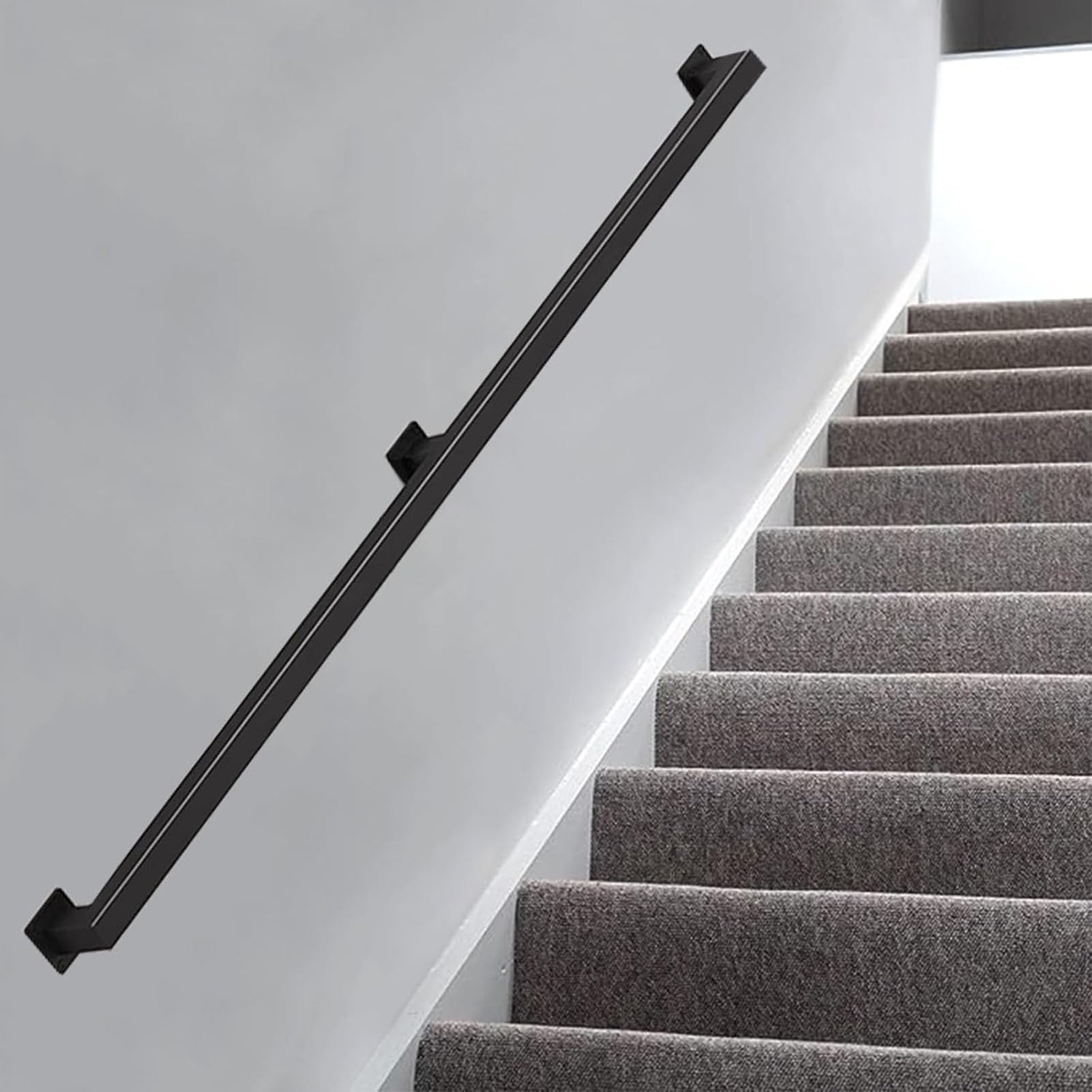 Rambarde d'escalier en fer forgé noir de 1 à 20 pieds pour intérieur