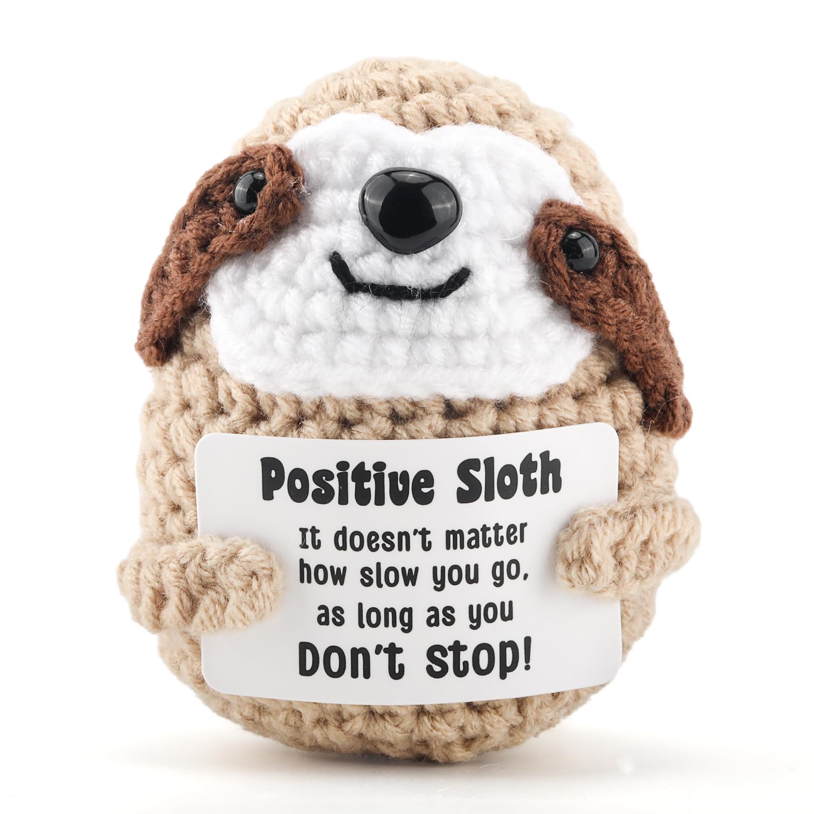 Evadollina Positive Gifts, Positive Sloth, Emotional Support, Sloth Positive Crochet Animals, Pocket Hug, Christmas