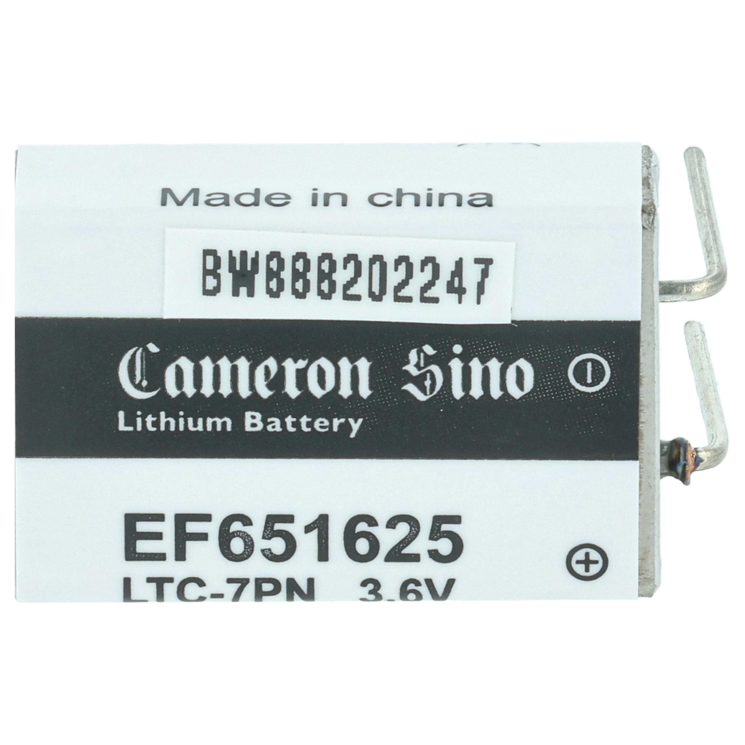 vhbw 5X Baterías EF651625 no Recargables Especiales - Baterías primarias con Clavijas para soldar (750 mAh, 3,6 V, Li-SOCl2)