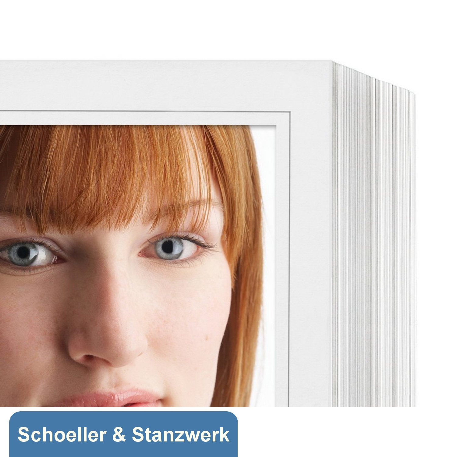 Schoeller & Stanzwerk© - 100 Stück Endlosleporellos für 13x18 cm Fotos Hochformat - weiß matt mit grauem Rand