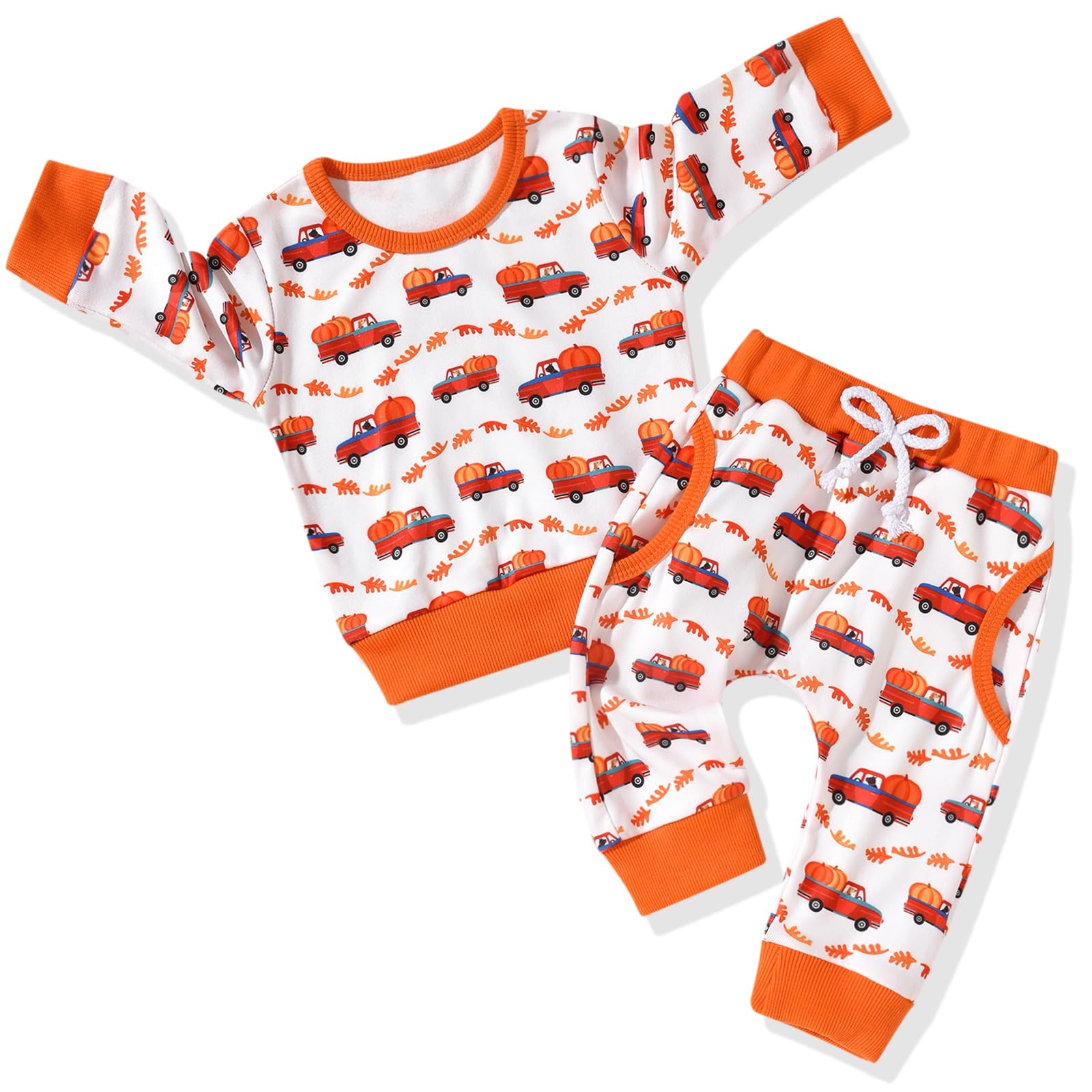 Aalizzwell 6-12 Months Baby Boys Girls Thanksgiving Clothes Infant Pullover Sweatshirt Sweatsuit Outfit Thanksgiving Pumpkin Clothing 9 Months