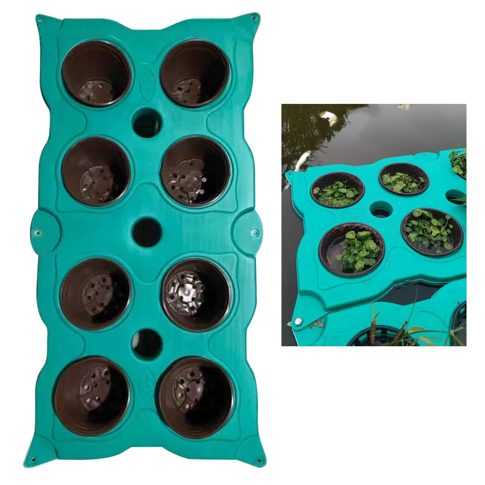 Generico Cesto Galleggiante per Piante acquatiche per laghetti, Grande Isola, valorizza Koi e laghetti per Pesci, Grande Cesto Galleggiante per Piante per laghetti 100 x 50 cm, Vaso Galleggiante per