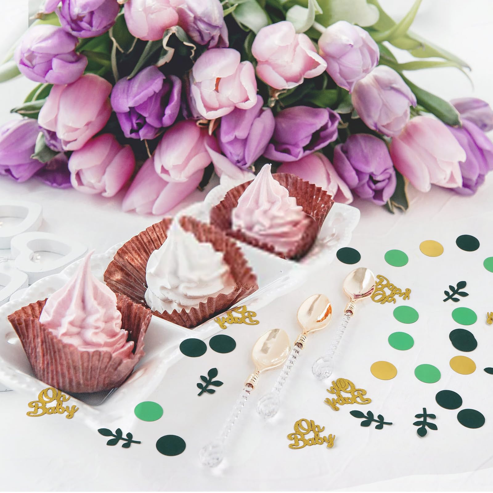Konfetti Set Für Babyparty – 380 Stück Grünes Konfetti Mit Glitzer Für Tischdeko & Gender Reveal