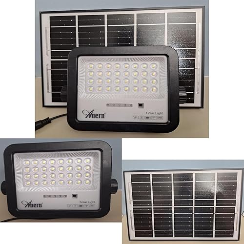 Miniatura 2 de Anern Luz de inundación solar para exteriores, luces LED blancas brillantes de 6500K, luz de seguridad a energía solar impermeable IP65, del