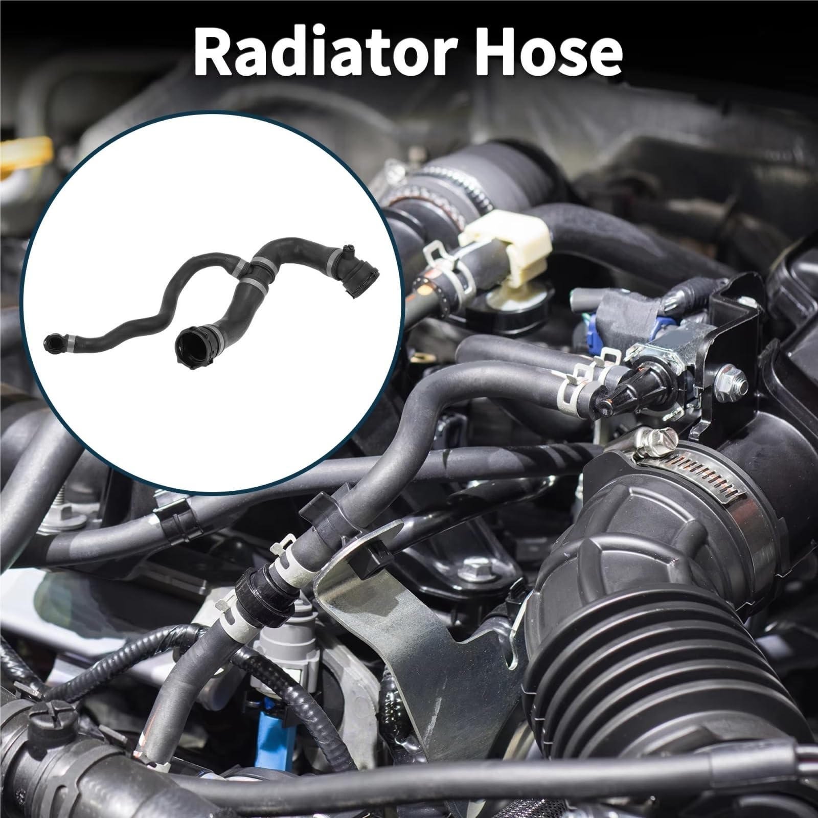 Manguito De Radiador Compatible Con Para X1 2012 1 Pieza De Manguera Radiador Coche Negra Repuesto Refrigerante Goma OEM: 17127619256