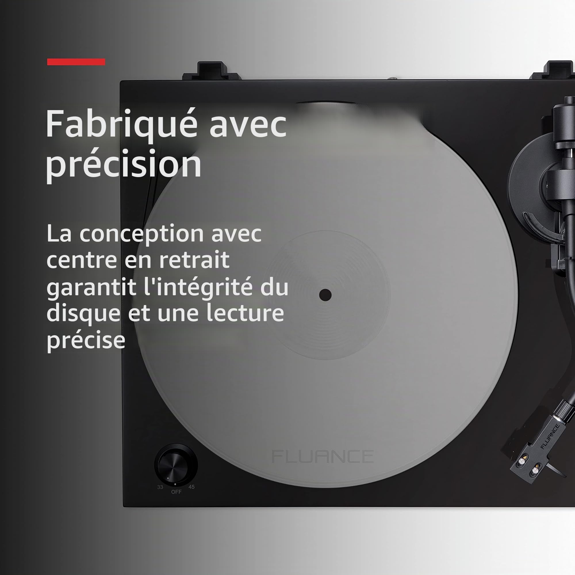 Fluance Tapis de plateau en acrylique pour platines – Réduit les vibrations pour une meilleure clarté sonore pour la lecture de disques vinyles, antistatique, usiné avec précision, compatible avec les
