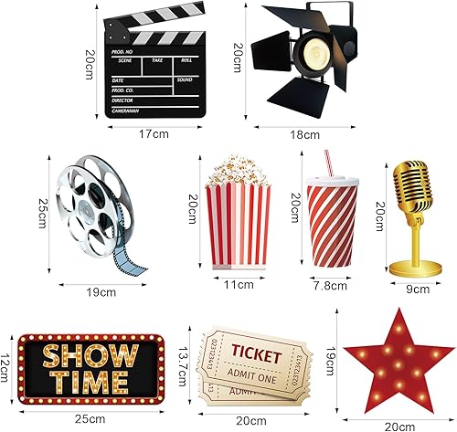 Miniatura 3 de Kit de 14 piezas de fondo de fotografía con temática de película y accesorios de estudio, cubierta de puertas de entrada de escenario VIP,