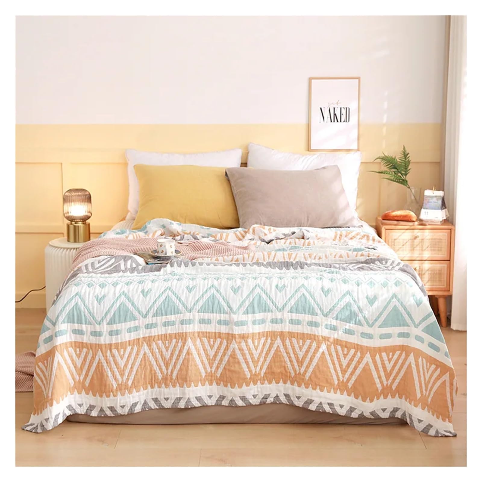 BAYNOPURIN Sofa Blanket Cotton Gauze Thin Summer Cooling Towel Blanket Bedspread on Bed Picnic Sofa Bedding Coverlet Sleeping Nap Quilt