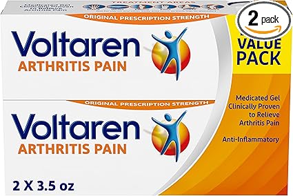 Voltaren Arthritis Pain Gel for Powerful Topical Arthritis Pain Relief with Diclofenac - NEW Easy Open Cap - 100 g x 2