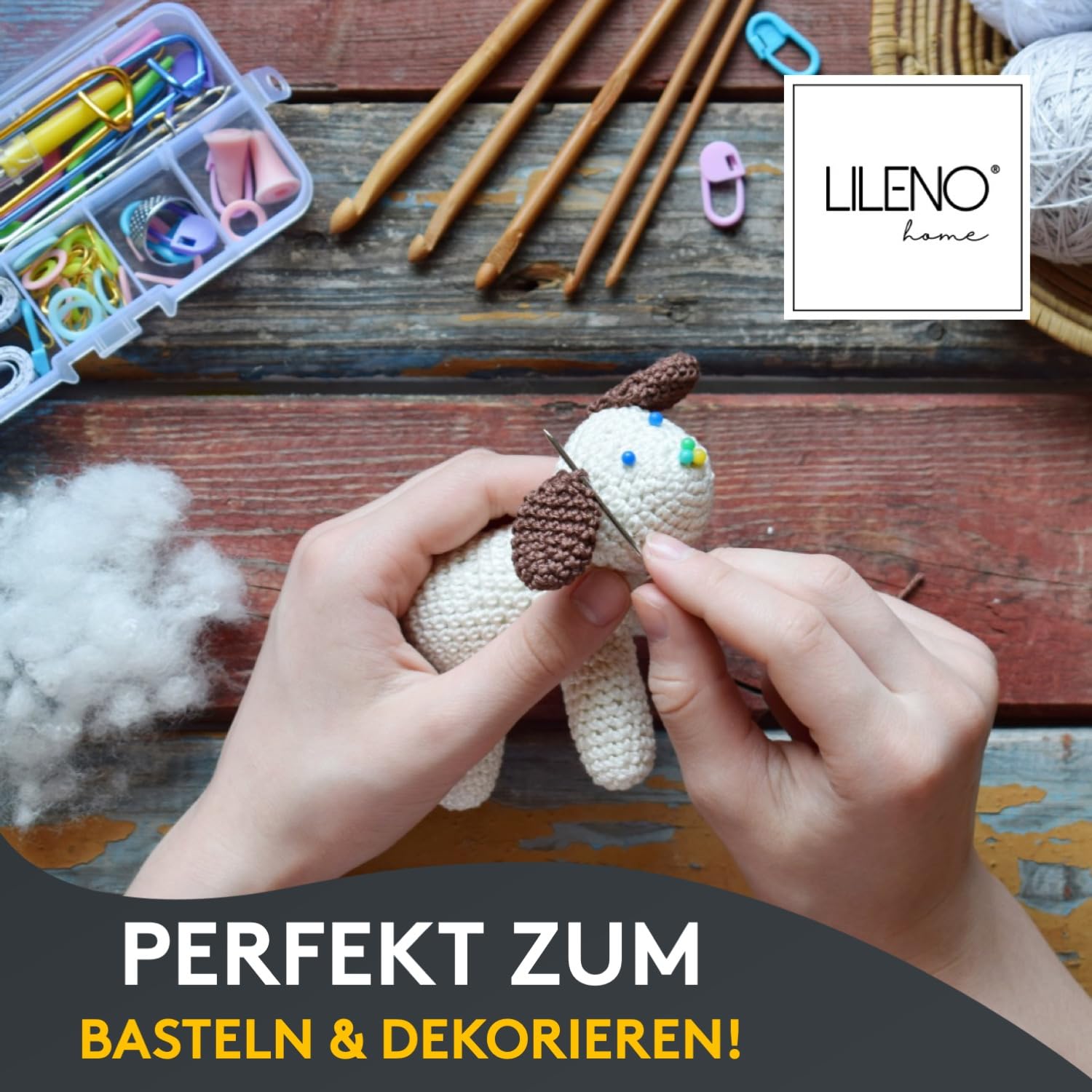 LILENO HOME Imbottitura in ovatta da 2 kg in un pratico sacchetto in tessuto non tessuto, materiale di riempimento e imbottitura per peluche, cuscini, fai da te, imbottitura lavabile fino a 95 °C