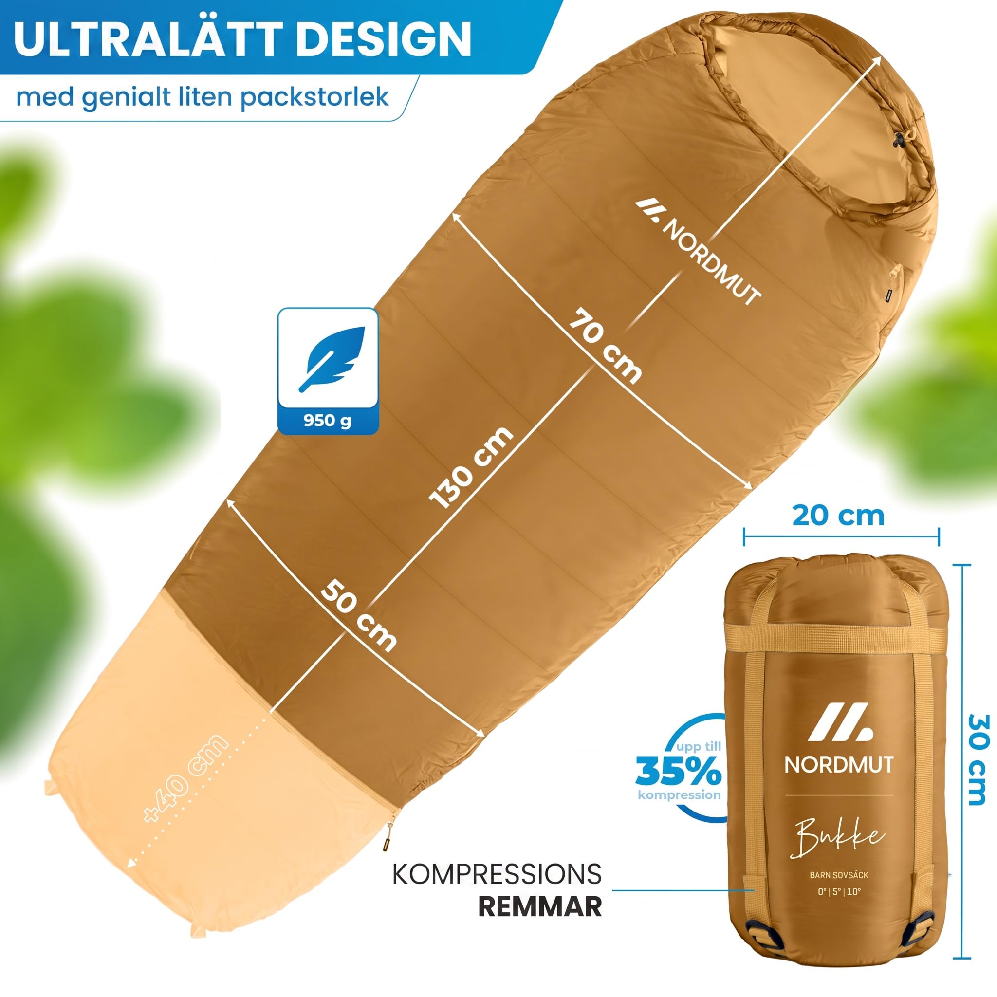 NORDMUT® Śpiwór dla dzieci – Rośnie z dzieckiem dla niezawodnej ochrony przed zimnem – materiałów nietoksycznych – 3-sezonowy dziecięcy (200 GSM) do przygód outdoor
