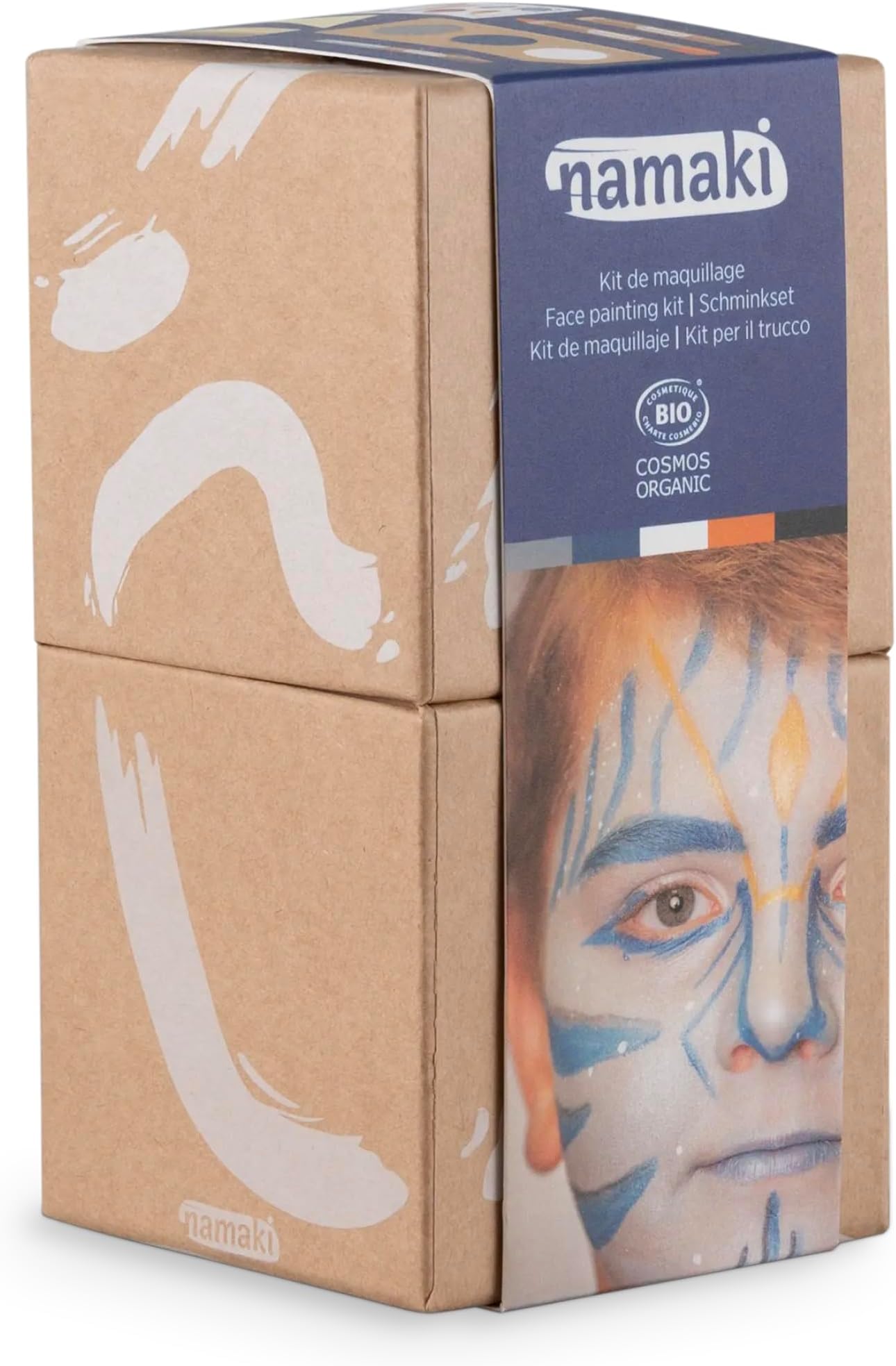 Cosmos Organic Intergalactic Worlds Gift Box with Children's Make-Up with 3 Make-Up Colours Blue, White, Gold, Includes Accessories
