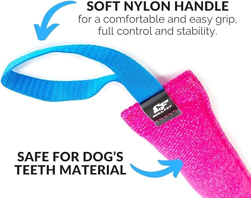 Miniatura 2 de K9 - Juguete para tirar y morder para perro, hecho de lino francés duradero y resistente al desgarro, perfecto para tirar y entrenar a cachorros,