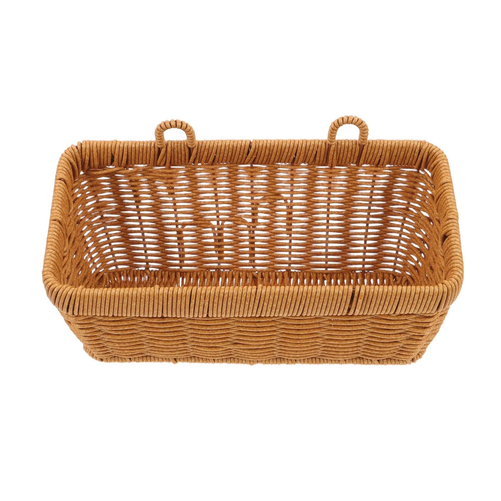 Panier de rangement suspendu imitation osier tressé et robuste pour cuisine et salon