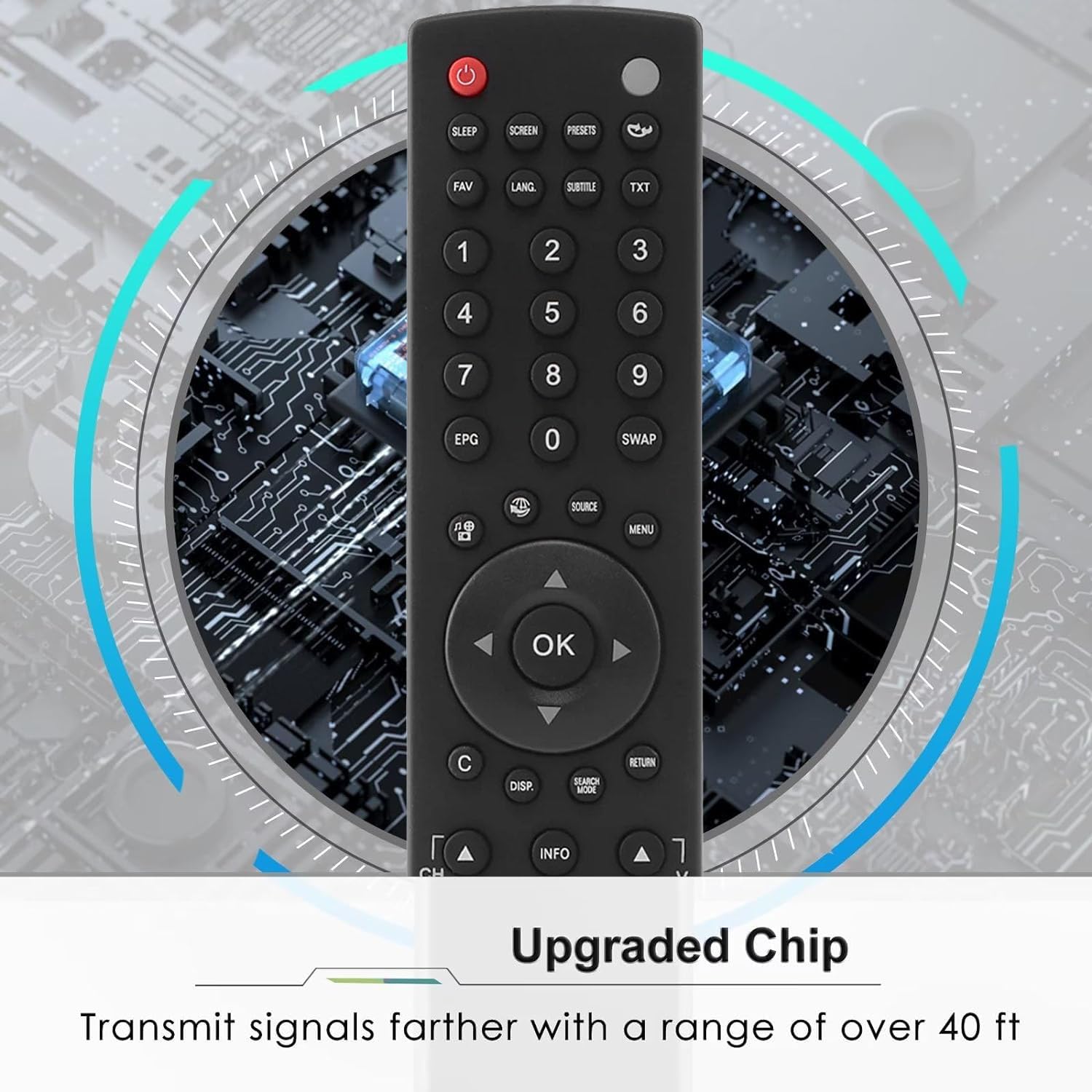 RC-1910 Replacement Remote Control for Toshiba RC1920 40L1333DB 40L1333B 24D1333B 32W1333B 22D1334B 22DL702B 19DL502B Polaroid P19LEDDVD12 P22LEDDVD12 P24LED12 LCD LED Plasma TV - Image 2