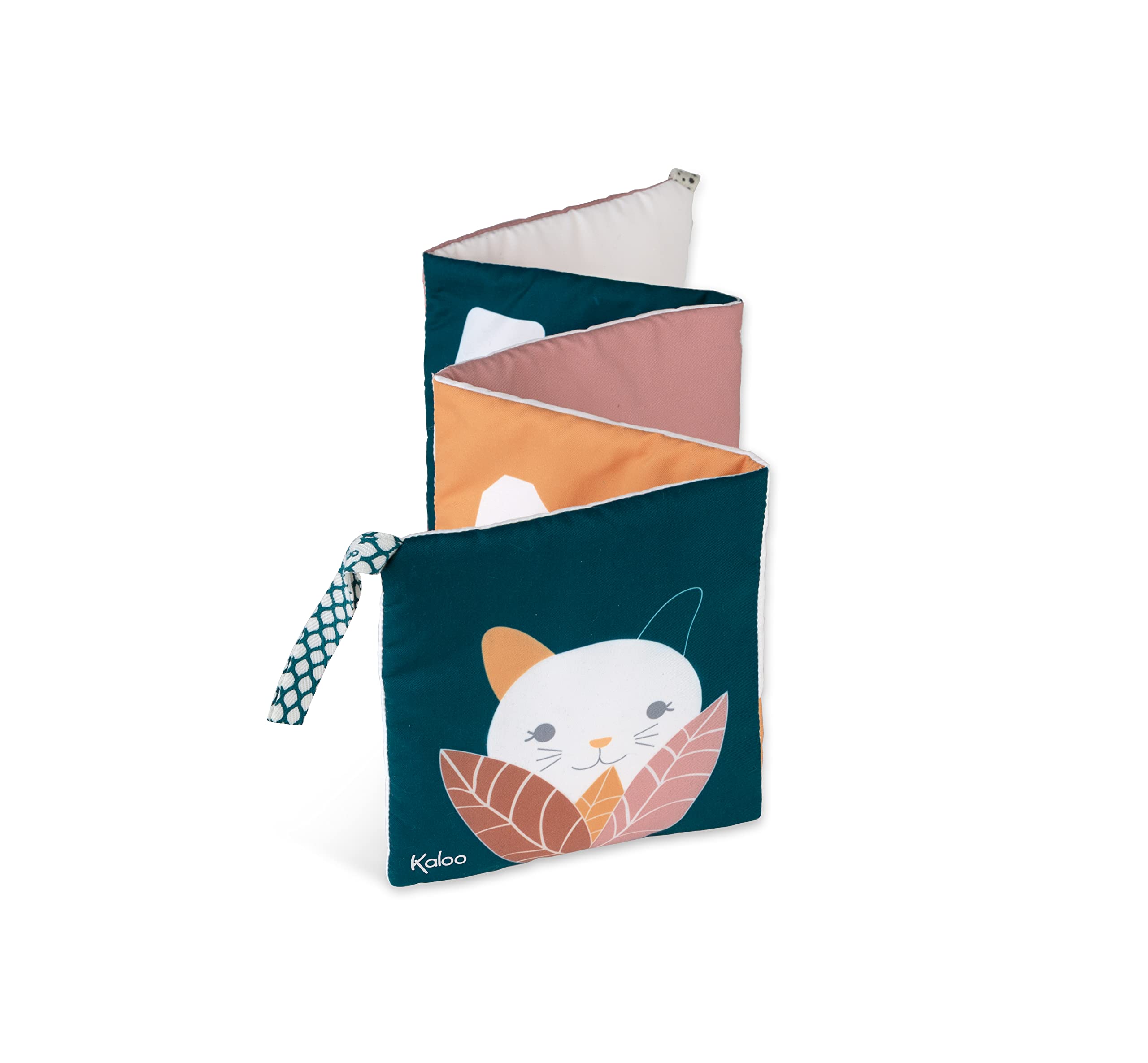 Kaloo - Stimuli - My Evolving Fabric Book - Fabric Pull-Out Activity Book - Motricity & Manipulation Early-Learning Toy - 5.5"/14 cm - New Born - K971602