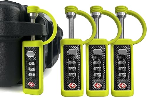 Miniatura 10 de Paquete de 4 cerraduras rígidas para rifles aprobadas por la TSA para armas de fuego, fundas de viaje para pistolas duras, fundas de viaje para