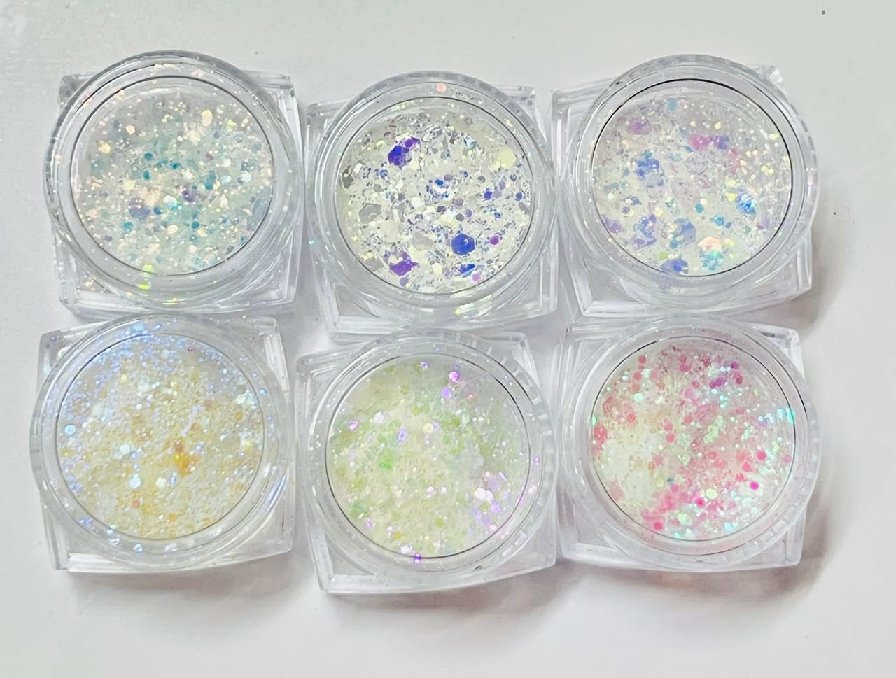Iridescent Holographic Nail Glitter Set, 6 Jars, Multi-Color Sparkles for Nail Art Resin Art-image-15