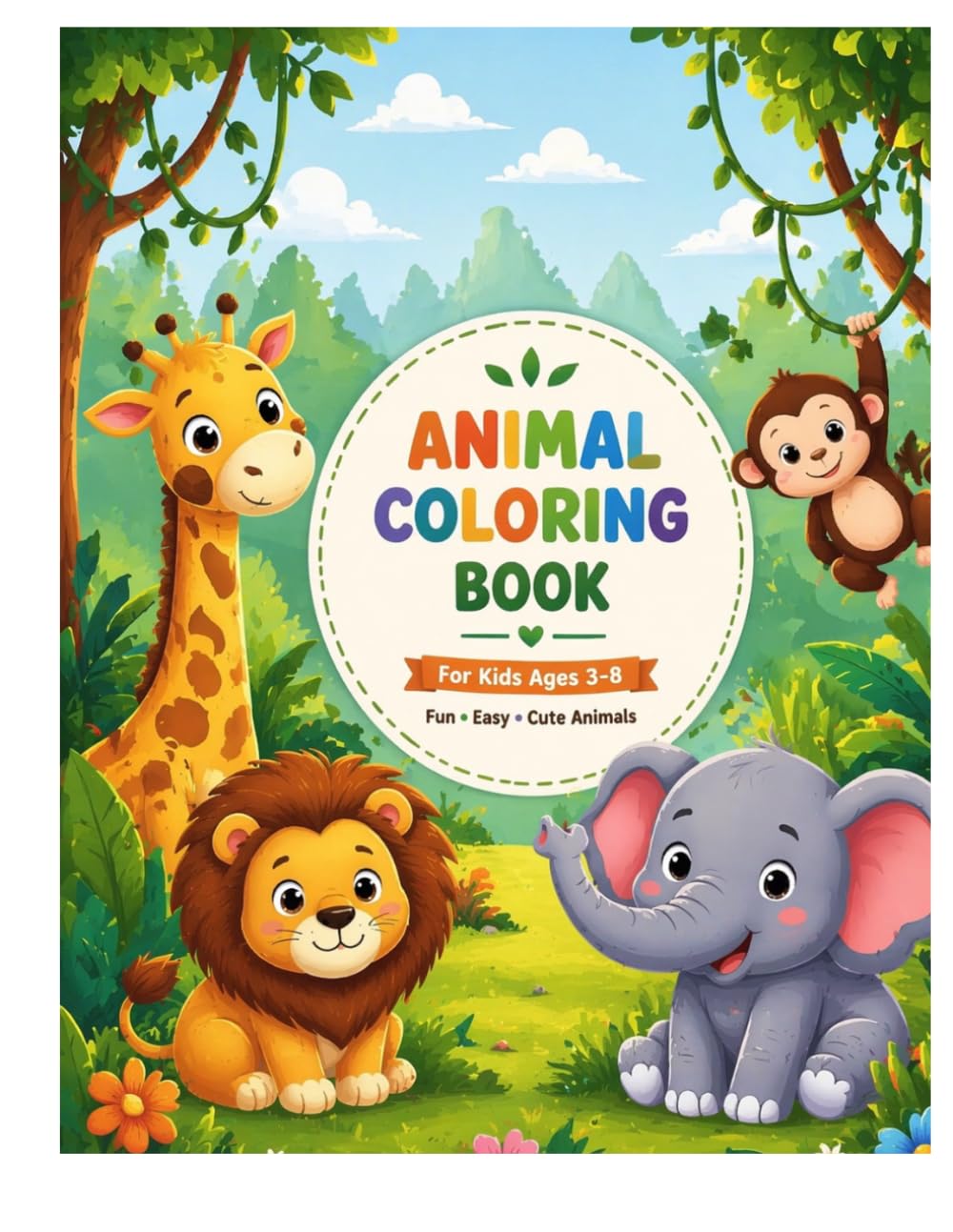 Animals coloring book for kids: Fun, Easy and Cute Animal Designs for Relaxation and Creativity