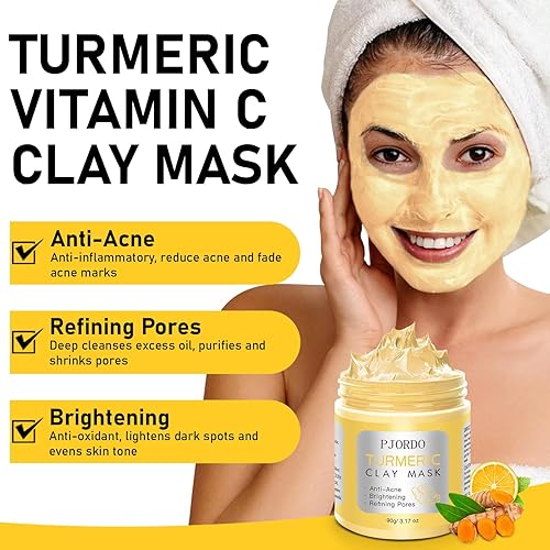 Miniatura 10 de Suero facial con vitamina C y mascarillas de arcilla de cúrcumaaguacate, antienvejecimiento, tono de piel uniforme, arrugas y acné, regalos para