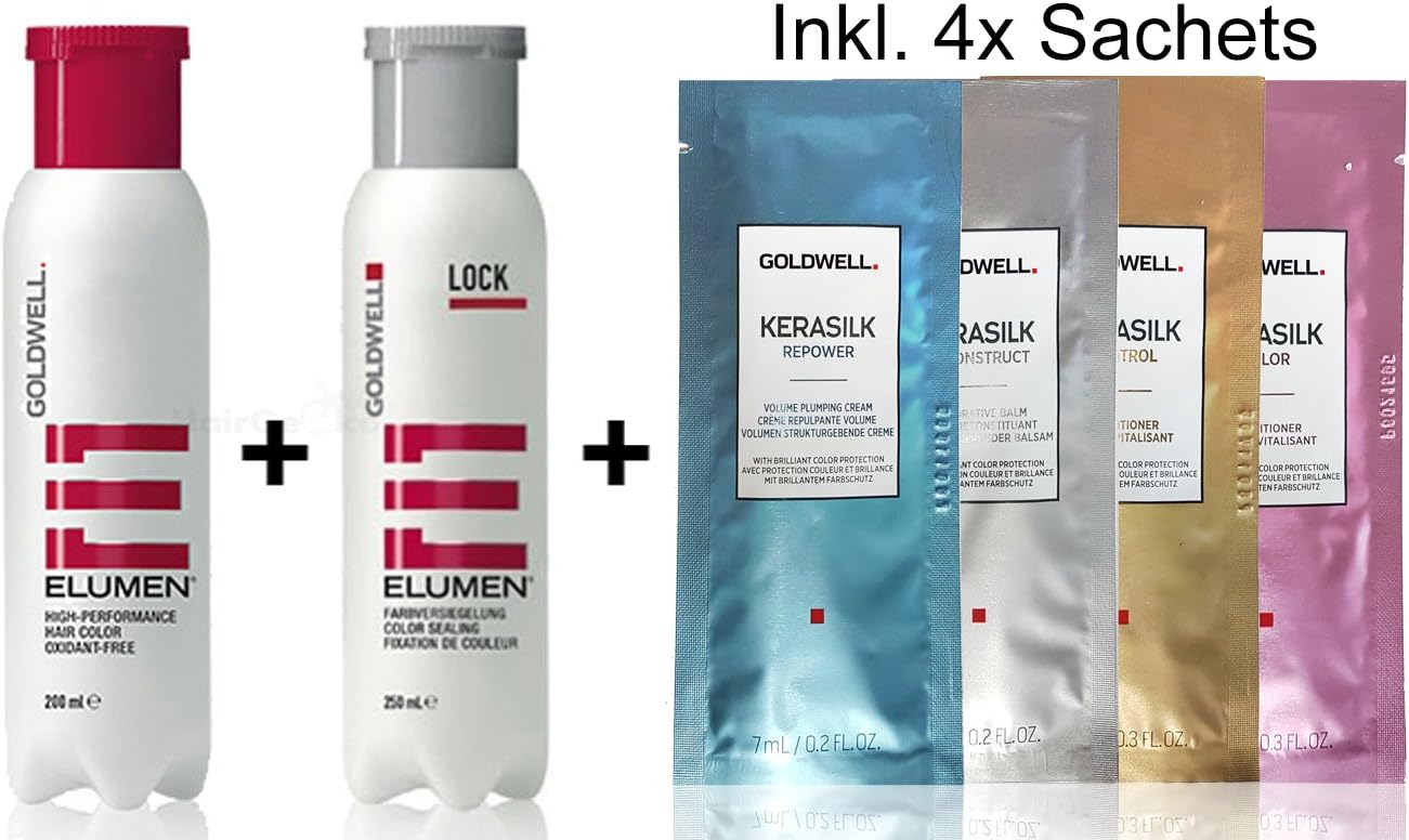 Goldwell Elumen Hair Color [GB @ 9 200ml + 250ml Lock Seal and 1x Kerasilk Sachet – PROBE