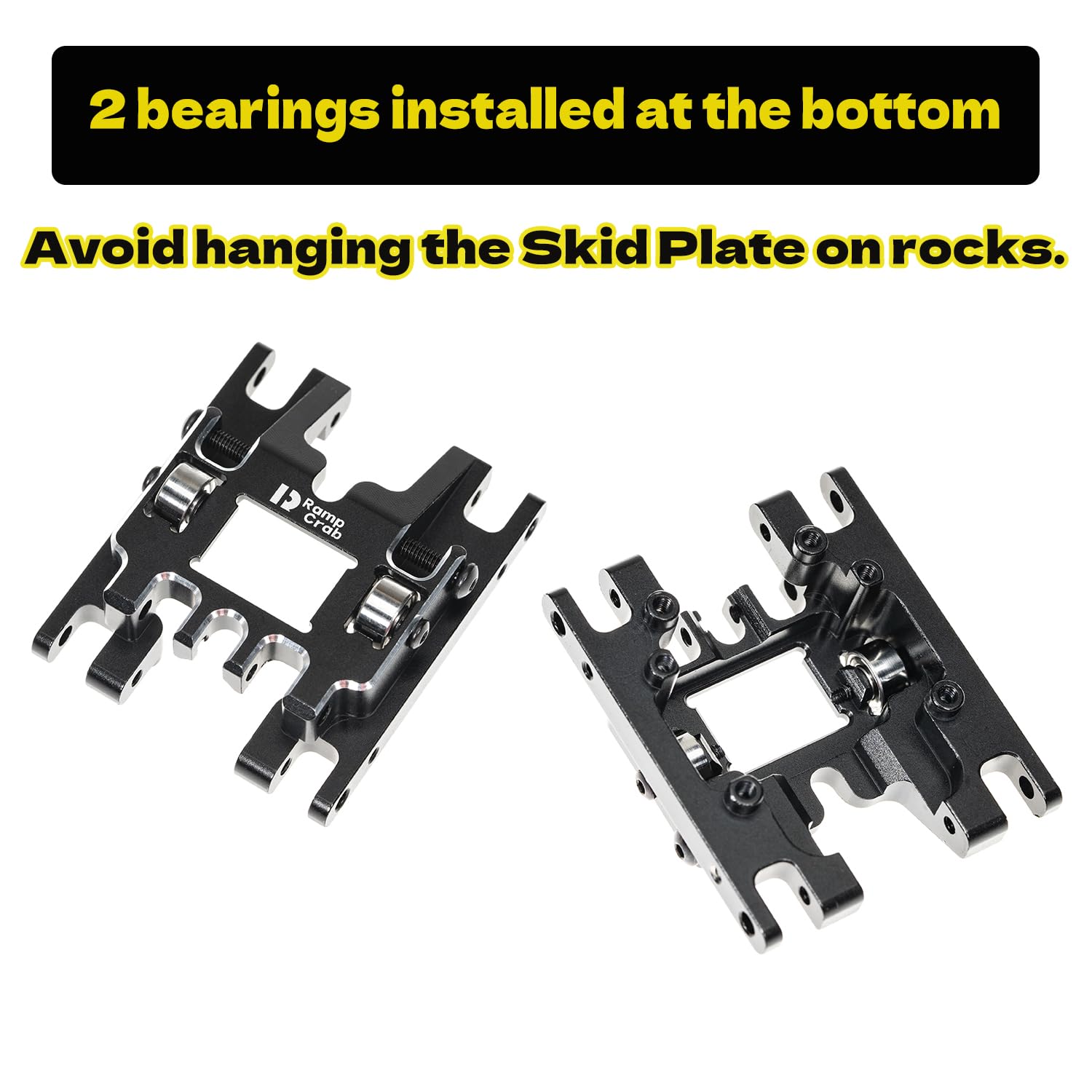 RampCrab Gearbox Skid Plate for TRX4M RC Car, Aluminum Alloy, Come with Bearing, Upgrades Parts for 1/18 TRX4-M Bronco Defender K10