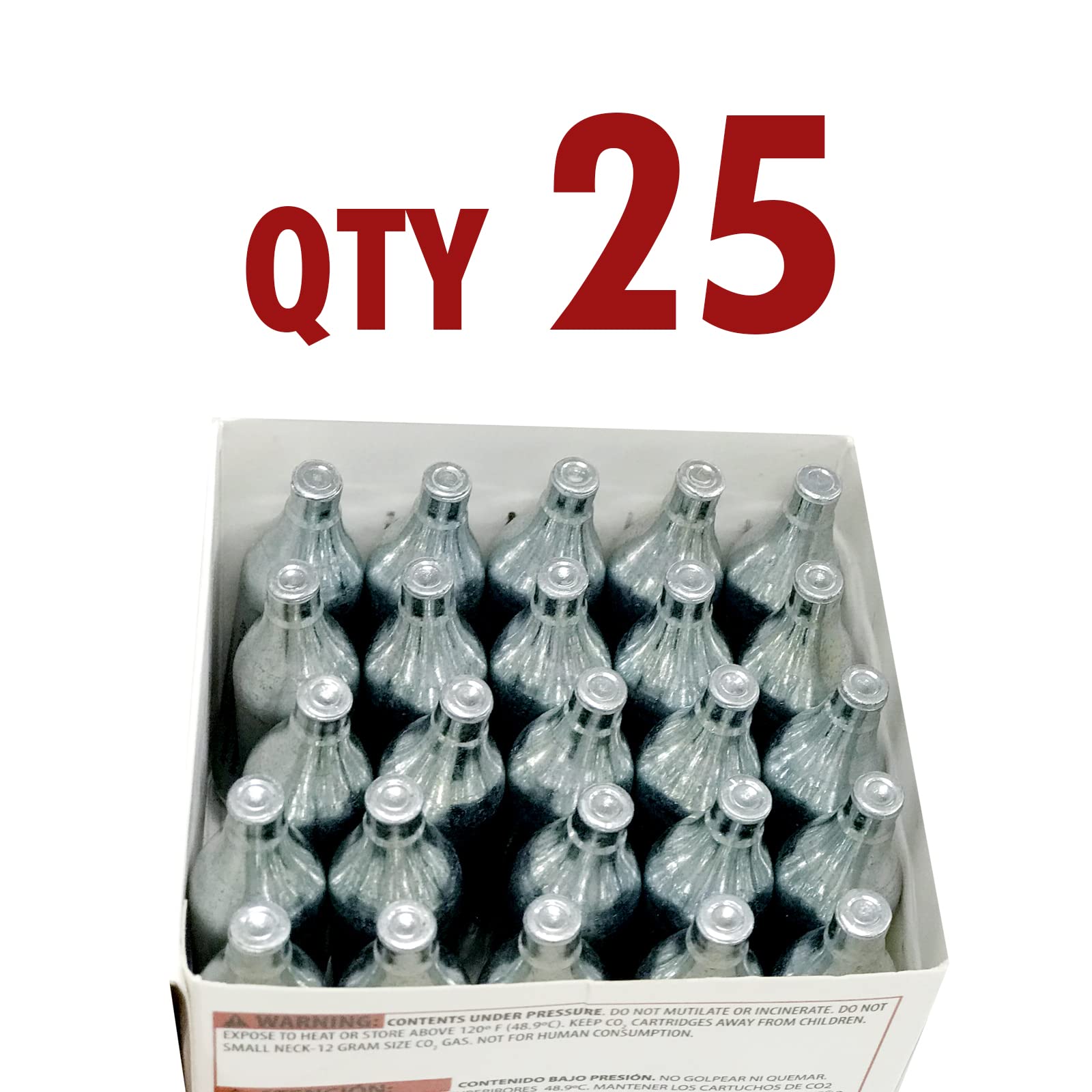 Bombonas CO2 12g Sin Rosca para Airsoft Pistolas Carabinas Aire Comprimido Cartuchos Gas CO2 Estándar