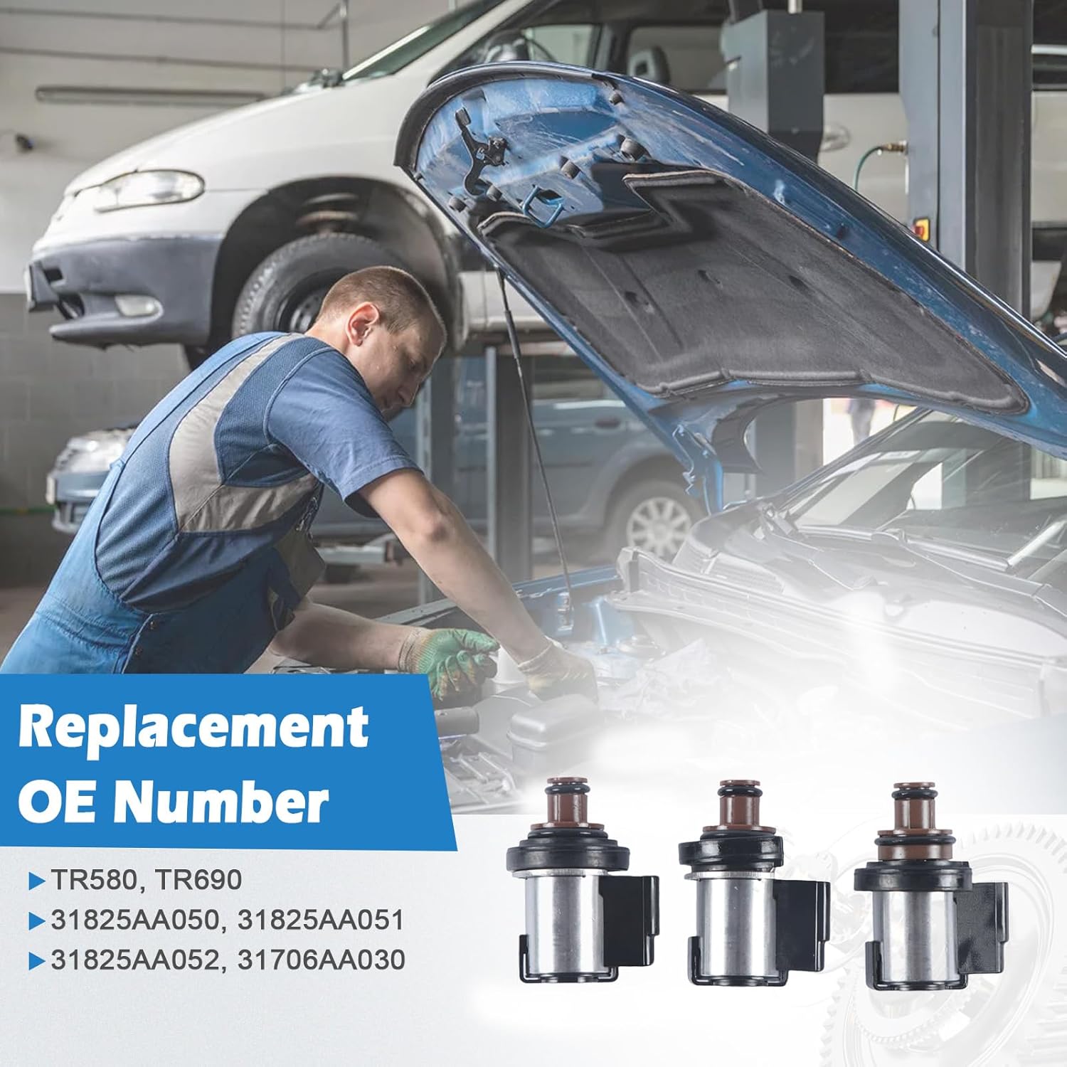 3pcs Torque Converter Lock-Up Solenoid OE TR580 for Subaru Legacy Outback 2010-2016 2.5L Replace#TR690/31825AA050/31825AA051/31825AA052/31706AA030