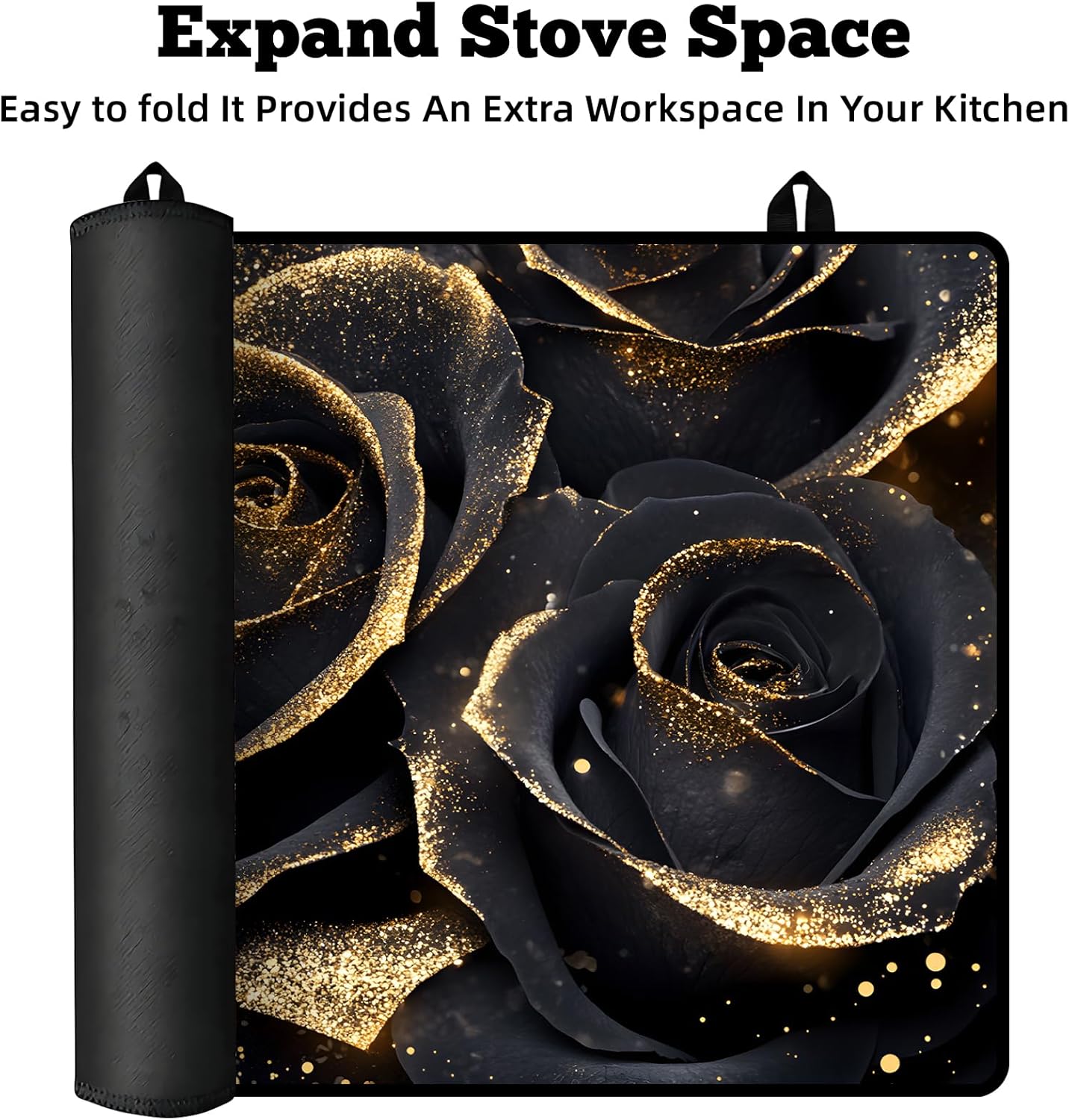 Multi-Design Stove Top Cover for Glass/Electric Stoves - 3-in-1 Heat-Resistant Protector Mat, Non-Slip Drying Rack 28"x20"