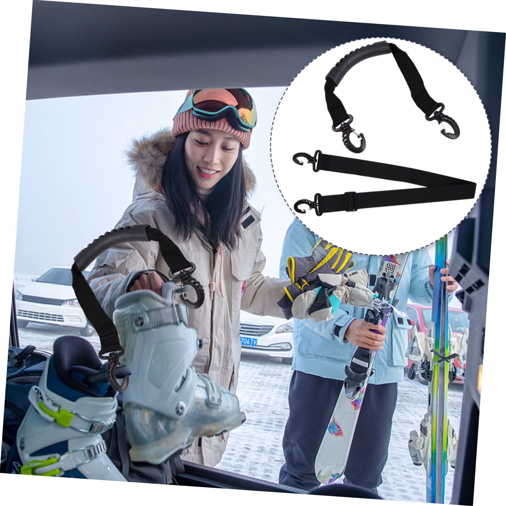 GOOHOCHY 3sets Adjustable Ski Boot Strap Ice Skates Carrier Comfortable Hand Strap for Boys and Girls 2pcs*3