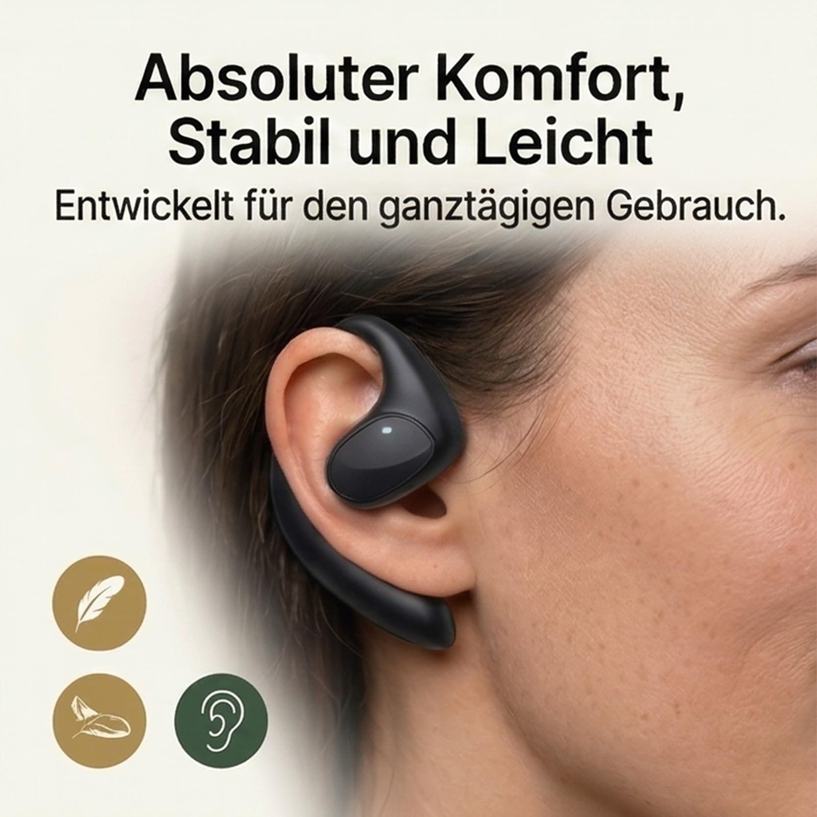 Reiteag Sonabuds Übersetzer Ohrhörer, TalkBuds Übersetzer Kopfhörer, Bluetooth Kopfhörer mit Echtzeit Übersetzung in 145 Sprachen, HD Sound, Ladeetui, Anrufmodus & Musik, Tragbar (Schwarz)