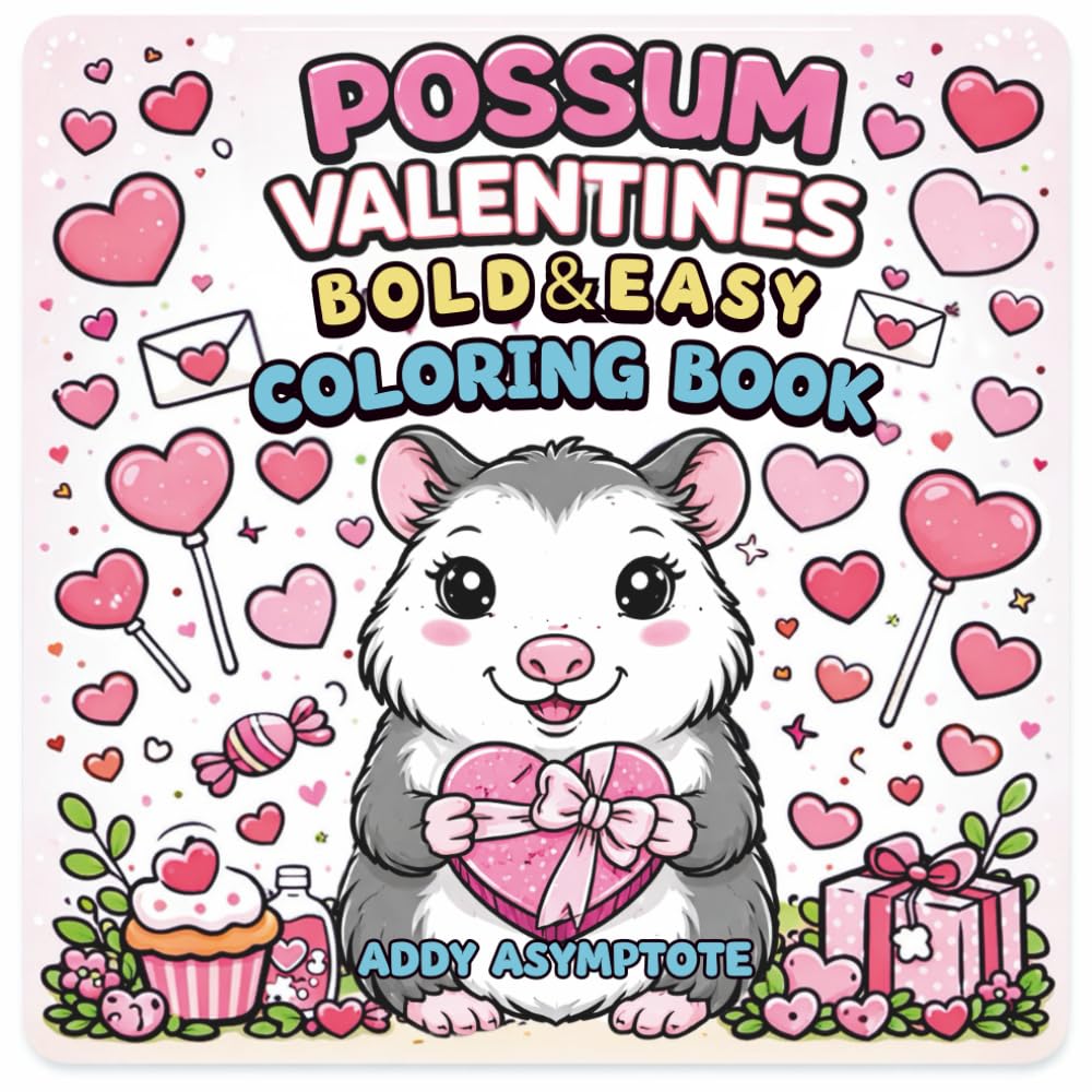 Possum Valentines Bold and Easy Coloring Book (Bold & Easy Valentines Series)